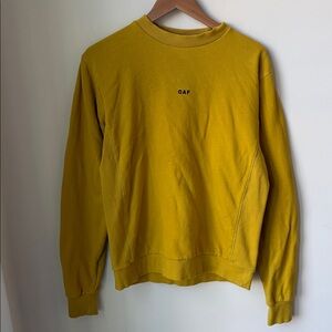 Lazy Oaf Mini Oaf Sweatshirt Yellow "Oaf" Embroidered Crewneck Size XS Oversized